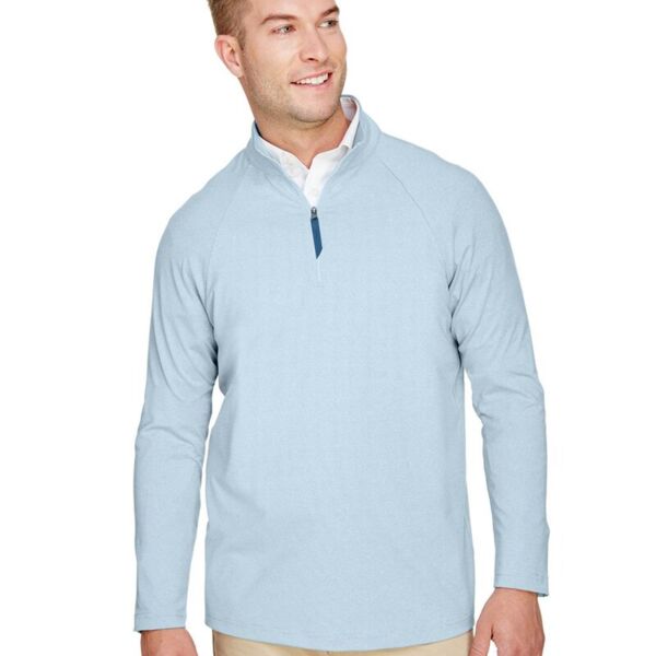 CrownLux Performance® Clubhouse Micro-Stripe Quarter-Zip Pullover Thumbnail